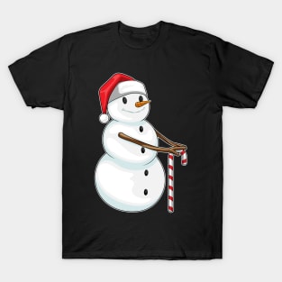 Snowman Christmas Candy cane T-Shirt